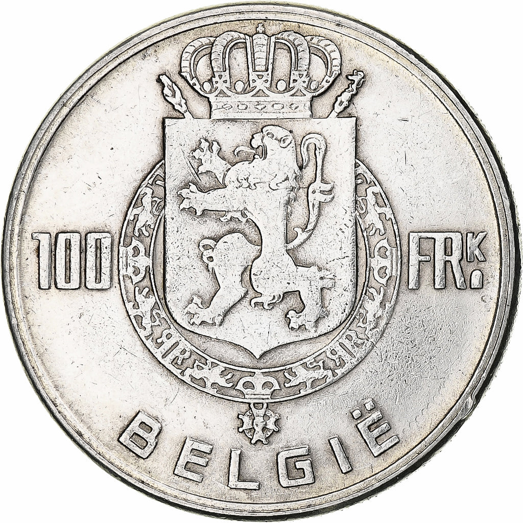 Belgium, Régence Prince Charles, 100 Frank, 1949, Brussels, Silver, EF(40-45)