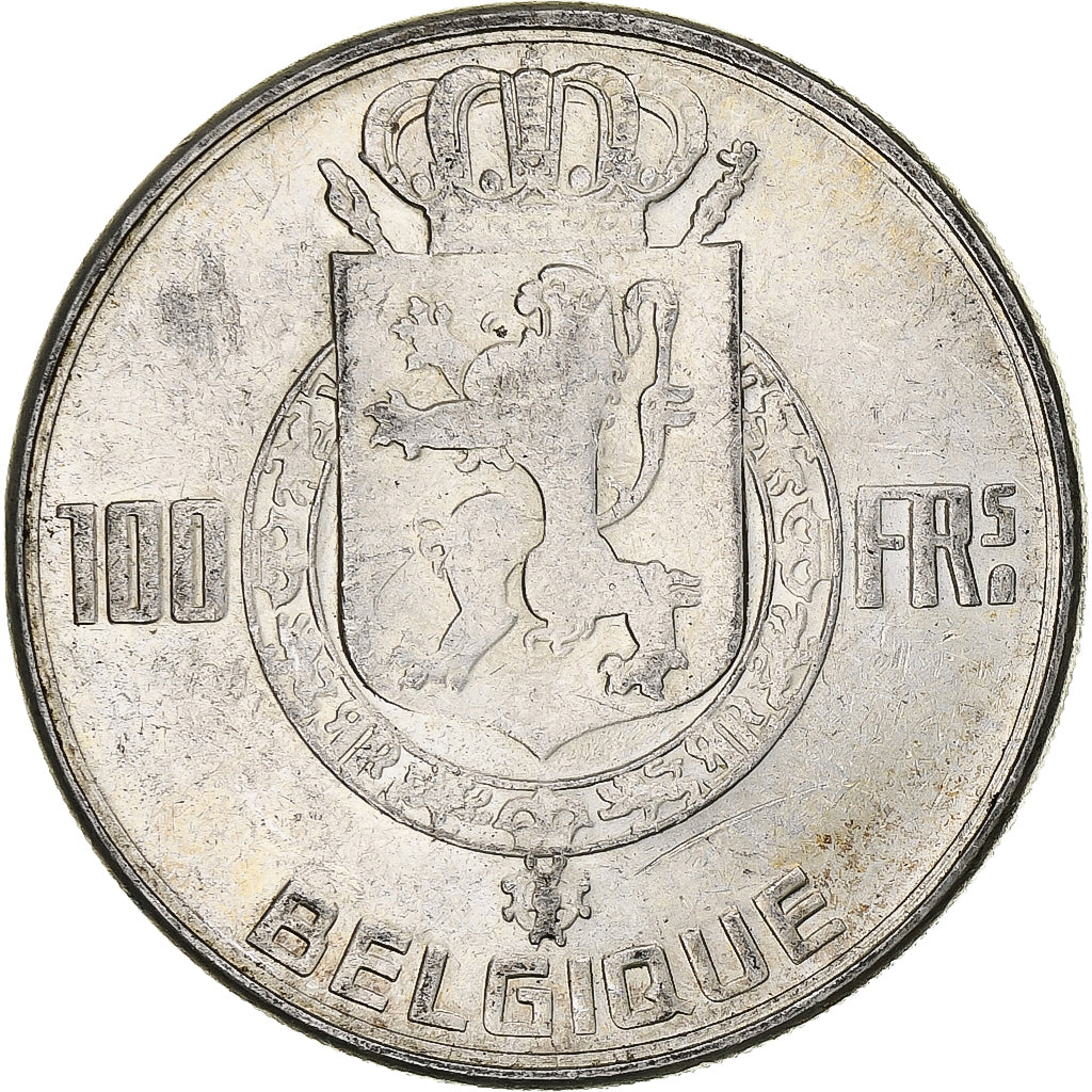 Belgia, Régence Prince Charles, 100 Francs, 1950, Brussels, Srebro, EF(40-45)