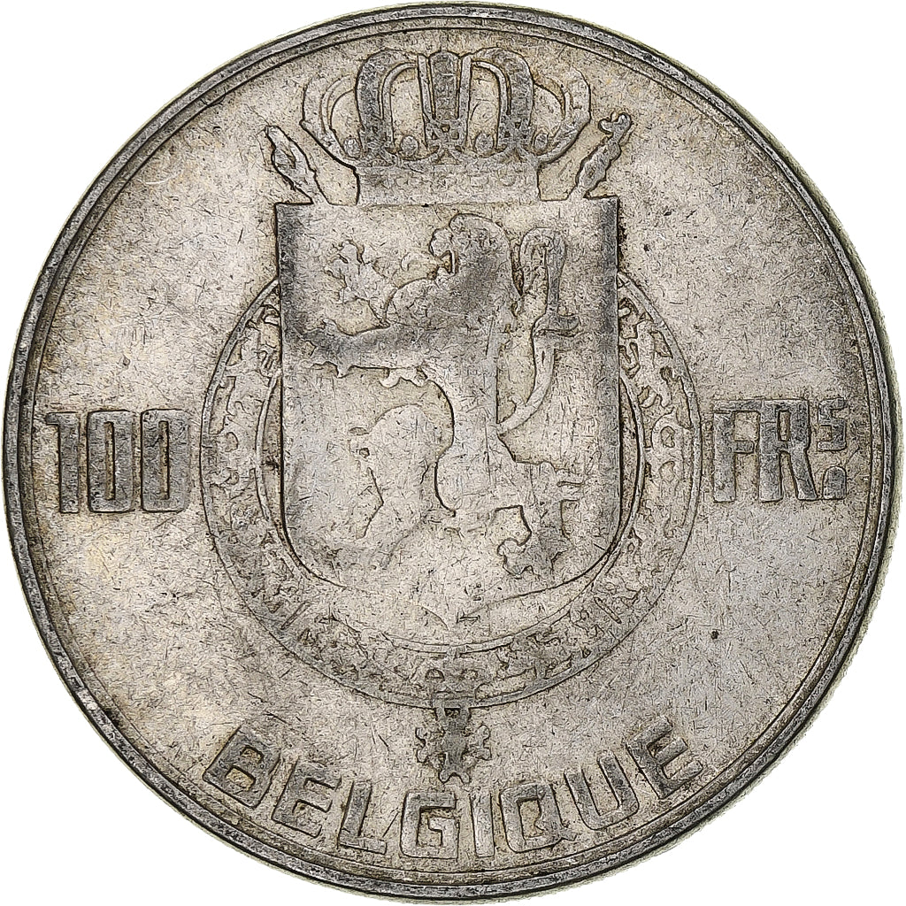 België, Régence Prince Charles, 100 Francs, 1950, Brussels, Zilver, ZF, KM:138