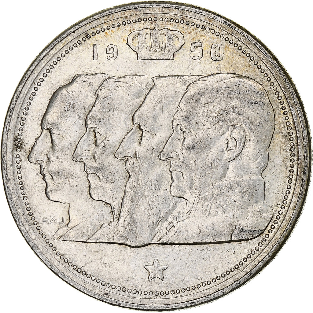 Belgio, Régence Prince Charles, 100 Francs, 1950, Brussels, Argento, BB, KM:138