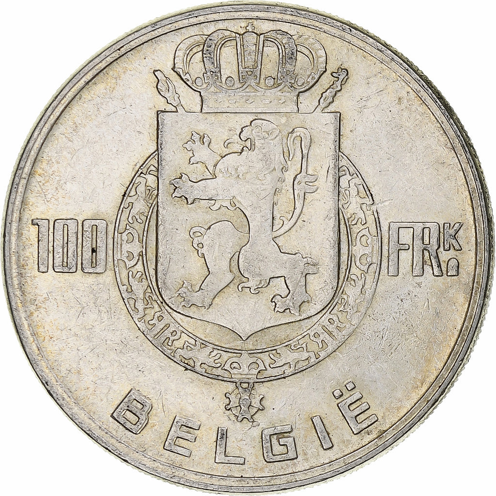 Belgium, Baudouin, 100 Frank, 1951, Brussels, Silver, EF(40-45), KM:139