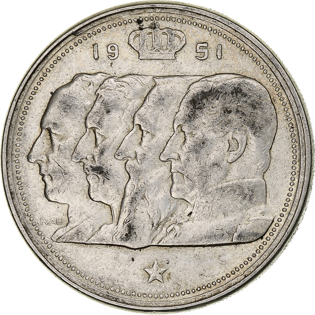 Belgium, Baudouin, 100 Frank, 1951, Brussels, Silver, EF(40-45), KM:139