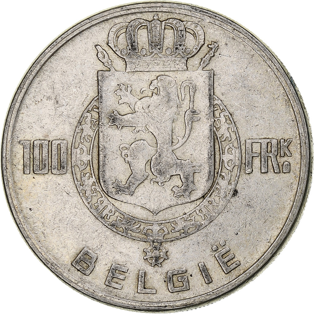 Belgium, Baudouin, 100 Frank, 1951, Brussels, Silver, EF(40-45), KM:139