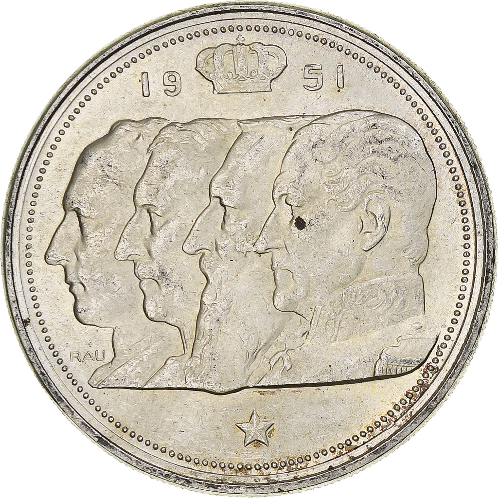 Belgio, Baudouin, 100 Frank, 1951, Brussels, Argento, BB, KM:139