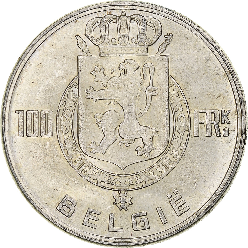 Belgio, Baudouin, 100 Frank, 1951, Brussels, Argento, BB, KM:139