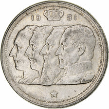Belgium, Baudouin, 100 Frank, 1951, Brussels, Silver, EF(40-45), KM:139