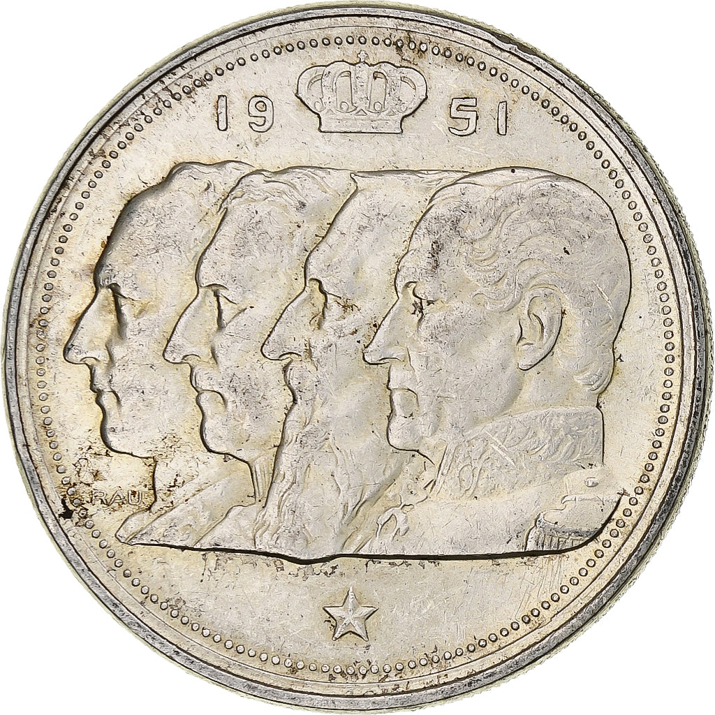 Belgium, Baudouin, 100 Frank, 1951, Brussels, Silver, EF(40-45), KM:139