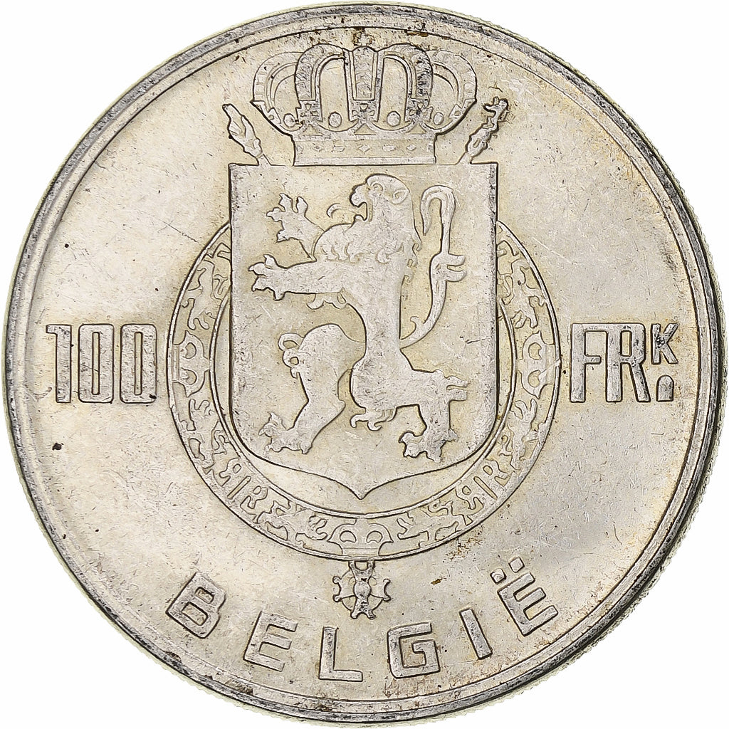 Belgium, Baudouin, 100 Frank, 1951, Brussels, Silver, EF(40-45), KM:139