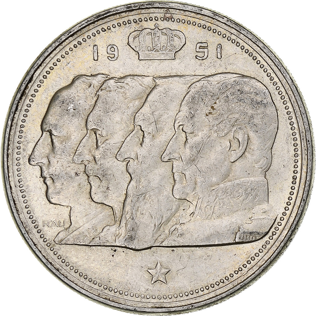 Belgium, Baudouin, 100 Frank, 1951, Brussels, Silver, EF(40-45), KM:139