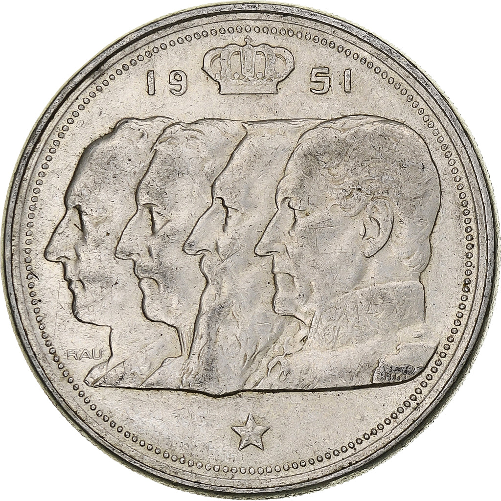 Belgium, Baudouin, 100 Frank, 1951, Brussels, Silver, EF(40-45), KM:139