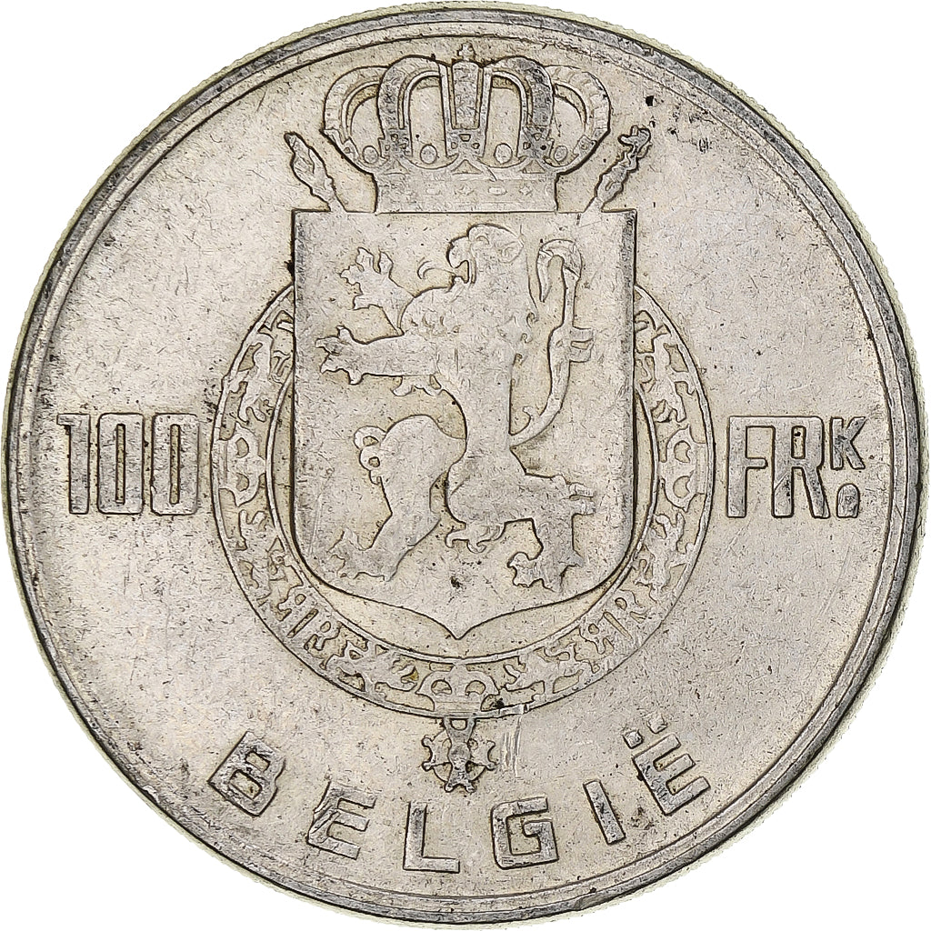 Belgium, Baudouin, 100 Frank, 1951, Brussels, Silver, EF(40-45), KM:139