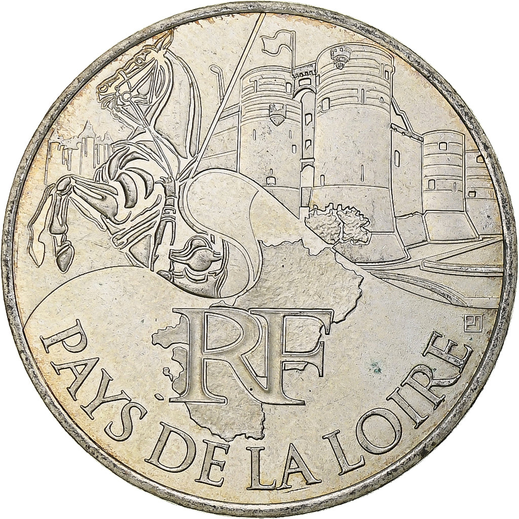 Francja, 10 Euro, Pays de la Loire, 2011, Monnaie de Paris, Srebro, MS(63)