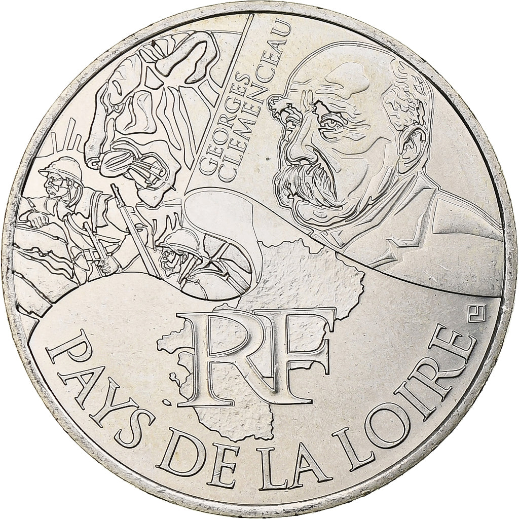 Frankrijk, 10 Euro, Pays de la Loire, 2012, Monnaie de Paris, Zilver, UNC-