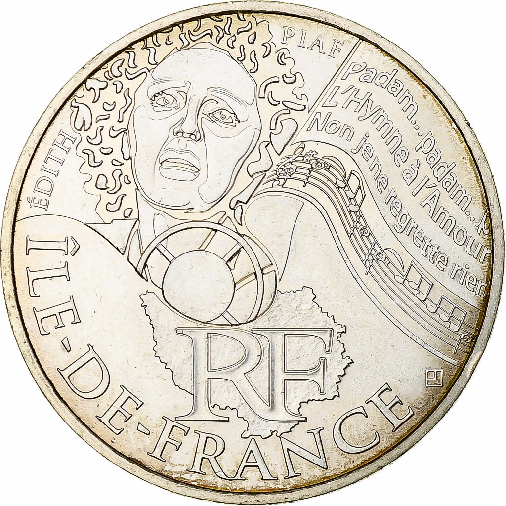 França, 10 Euro, Île-de-France, 2012, Monnaie de Paris, Prata, MS(63), KM:1875