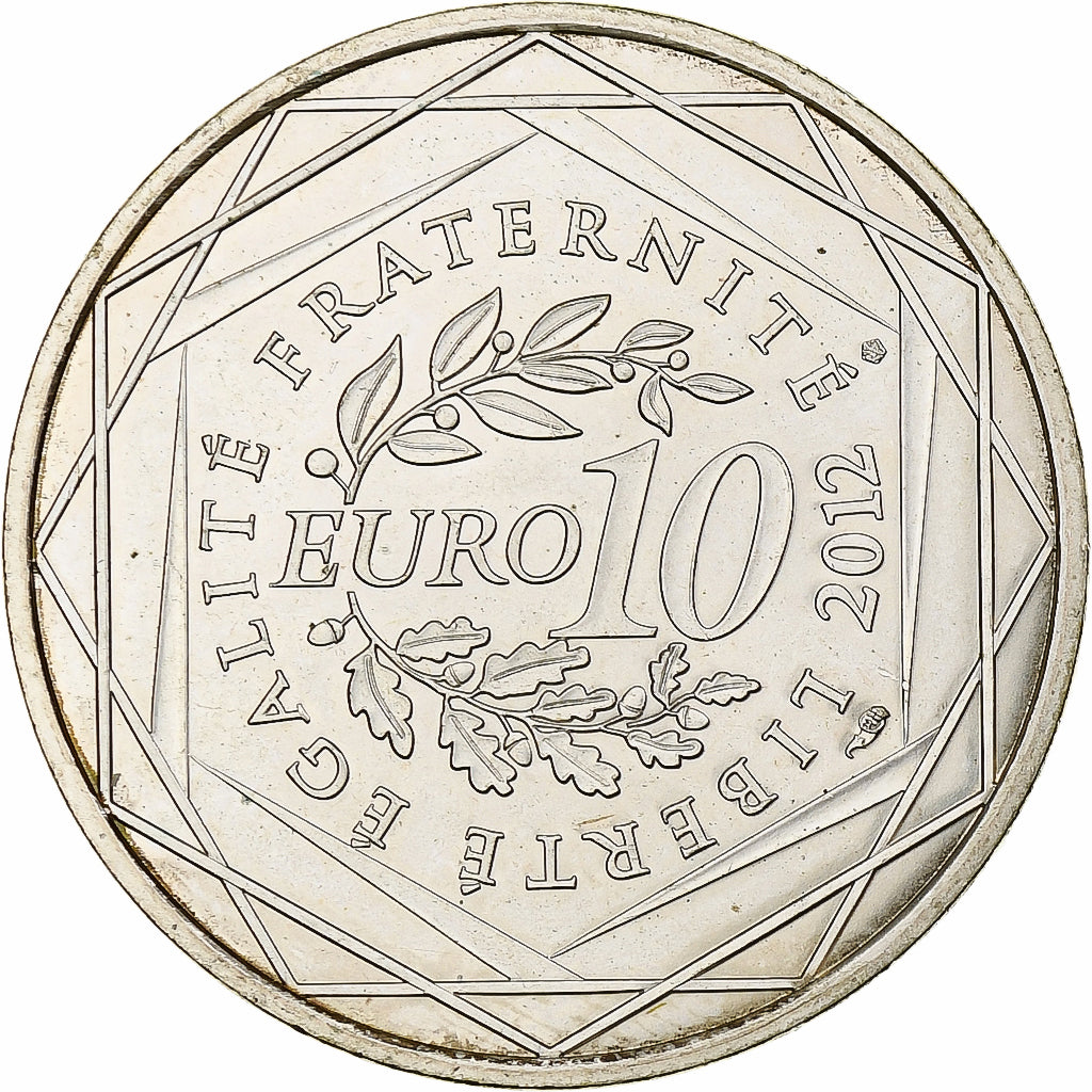 França, 10 Euro, Île-de-France, 2012, Monnaie de Paris, Prata, MS(63), KM:1875