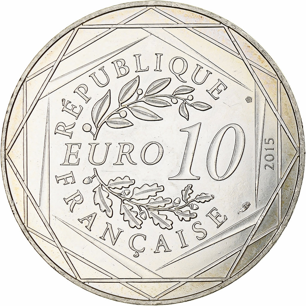 Francia, 10 Euro, Fraternité Astérix aux JO, 2015, Monnaie de Paris, Plata, SC