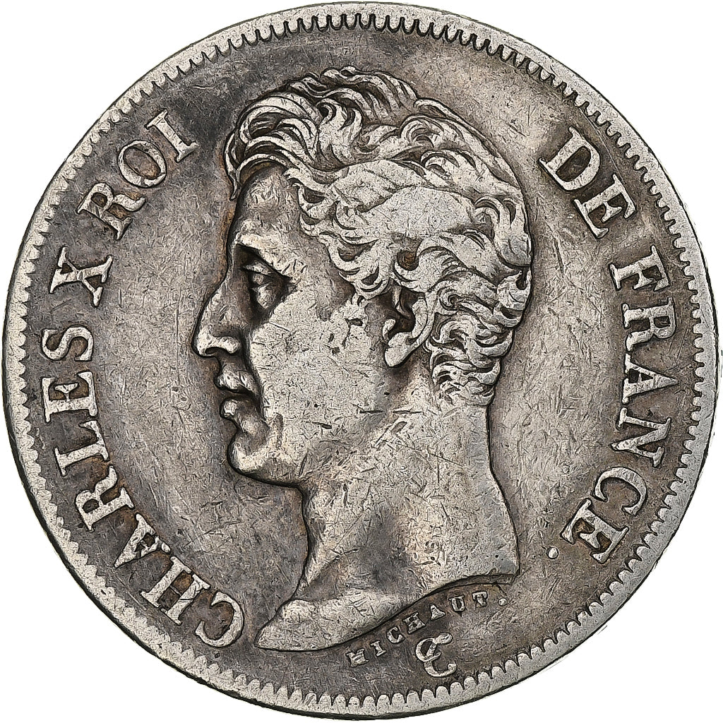 France, Charles X, 5 Francs, 1825, Paris, Silver, VF(30-35), Gadoury:643