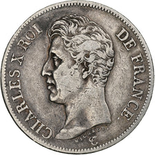 France, Charles X, 5 Francs, 1825, Paris, Silver, VF(30-35), Gadoury:643