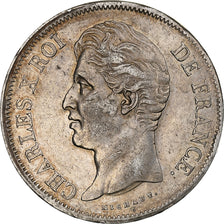 Francia, Charles X, 5 Francs, 1827, Lille, Argento, BB, Gadoury:644, KM:728.13