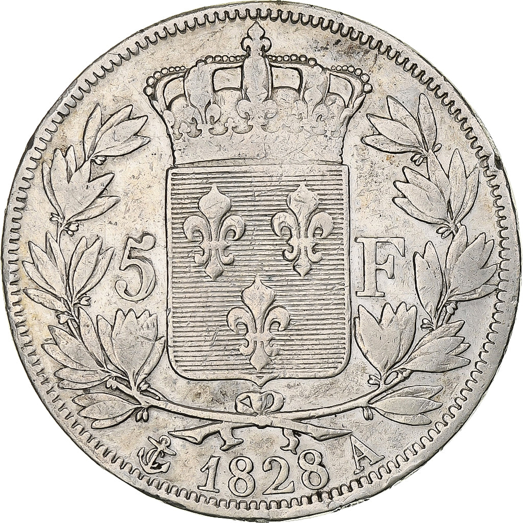 France, Louis-Philippe, 5 Francs, 1828, Paris, Silver, VF(30-35), Gadoury:644