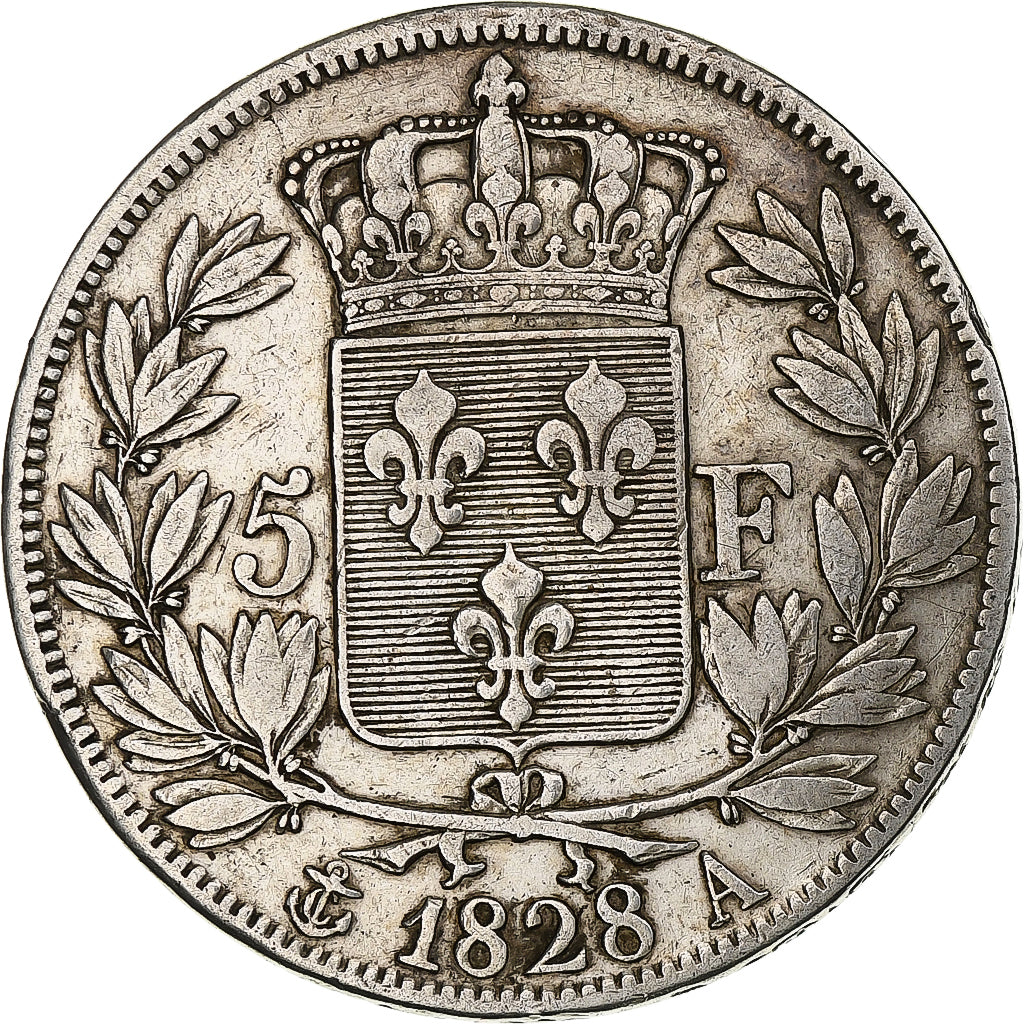 France, Louis-Philippe, 5 Francs, 1828, Paris, Silver, VF(30-35), Gadoury:644