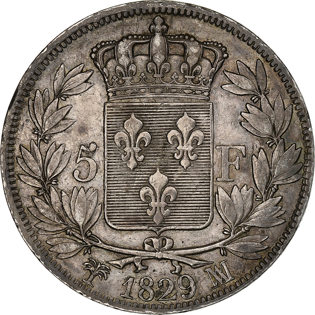 France, Louis-Philippe, 5 Francs, 1829, Marseille, Silver, EF(40-45)