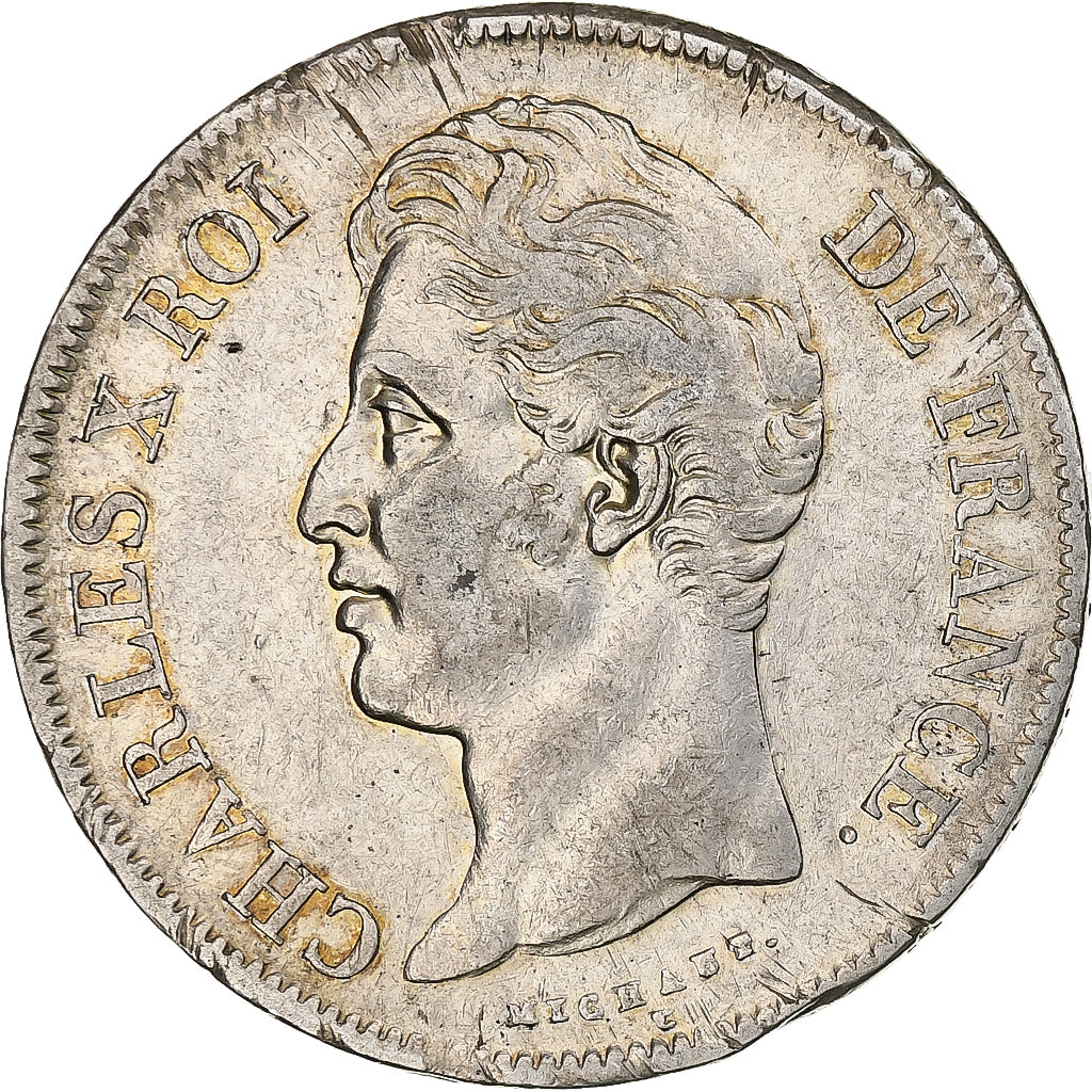 Francia, Charles X, 5 Francs, 1829, Limoges, Argento, BB, Gadoury:644, KM:728.6