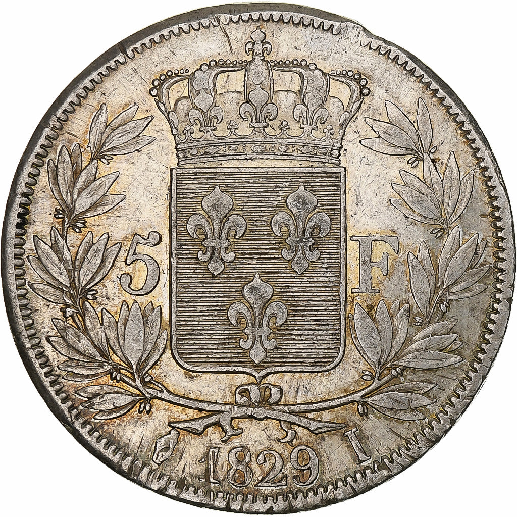 Francia, Charles X, 5 Francs, 1829, Limoges, Argento, BB, Gadoury:644, KM:728.6
