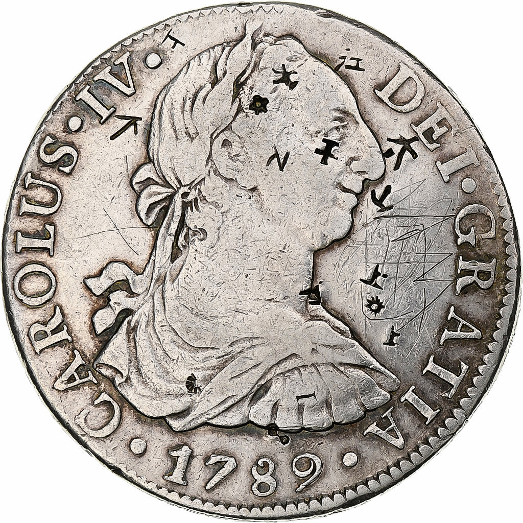Mexico, Charles IV, 8 Reales, 1789, Mexico, Chinese chopmarks, Silver