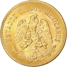 Mexico, 5 Pesos, 1955, Mexico, Restrike, Gold, MS(63), KM:464