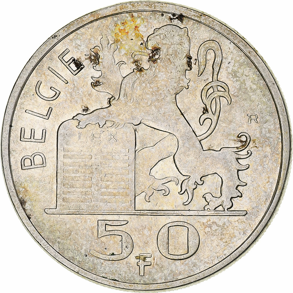 Bélgica, Régence Prince Charles, 50 Frank, Mercure, 1950, Brussels, Plata, MBC