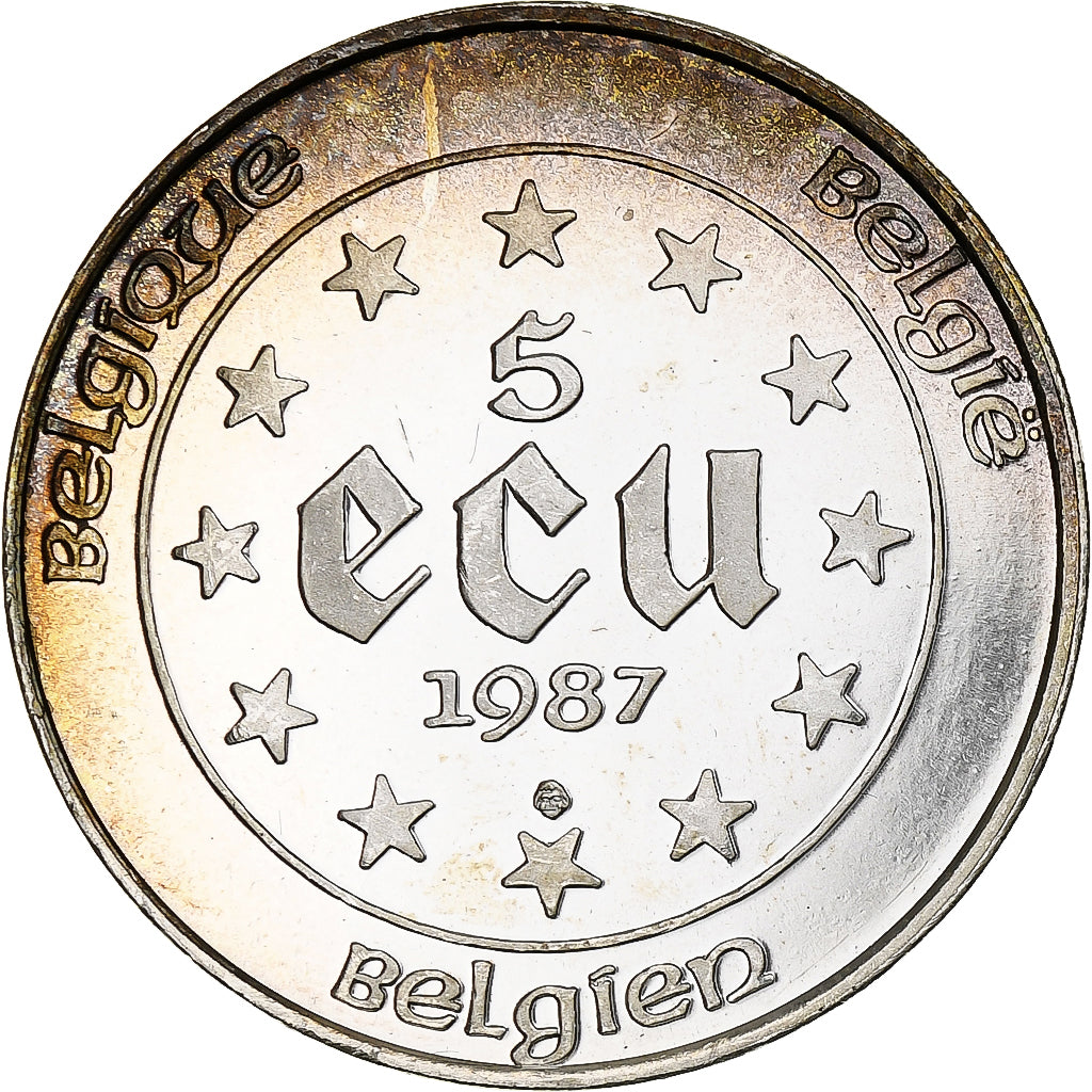 Belgien, 5 Ecu, Charles Quint, 1987, Silber, PP, UNZ