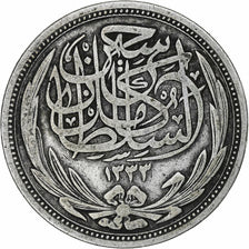 Egypt, Hussein Kamil, 10 Piastres, 1916, Bombay, Silver, EF(40-45), KM:319