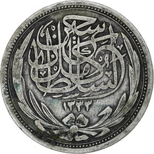 Egypt, Hussein Kamil, 10 Piastres, 1917, Bombay, Silver, EF(40-45), KM:319