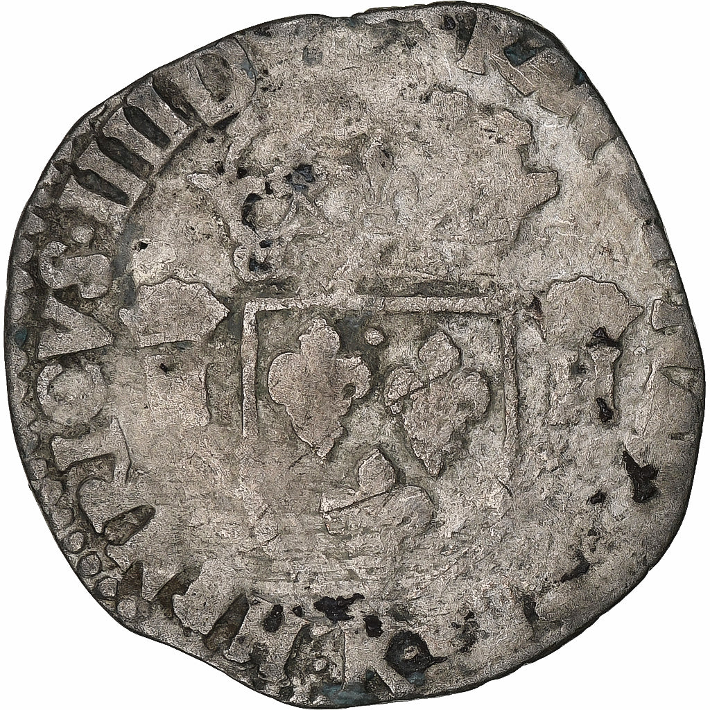 France, Henri IV, Douzain aux deux H, 1593, Bordeaux, Billon, F(12-15)