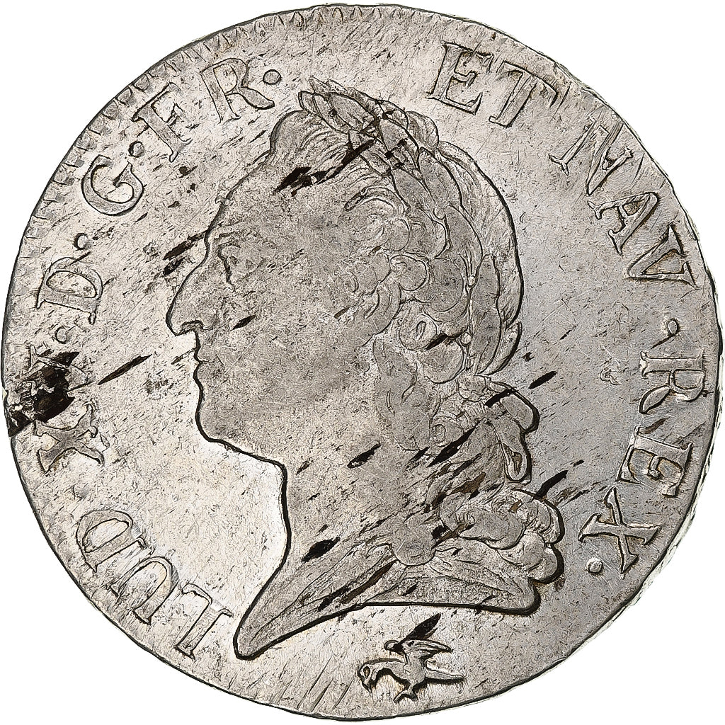 Frankrijk, Louis XV, Écu à la vieille tête, 1772, Lyon, Zilver, FR+