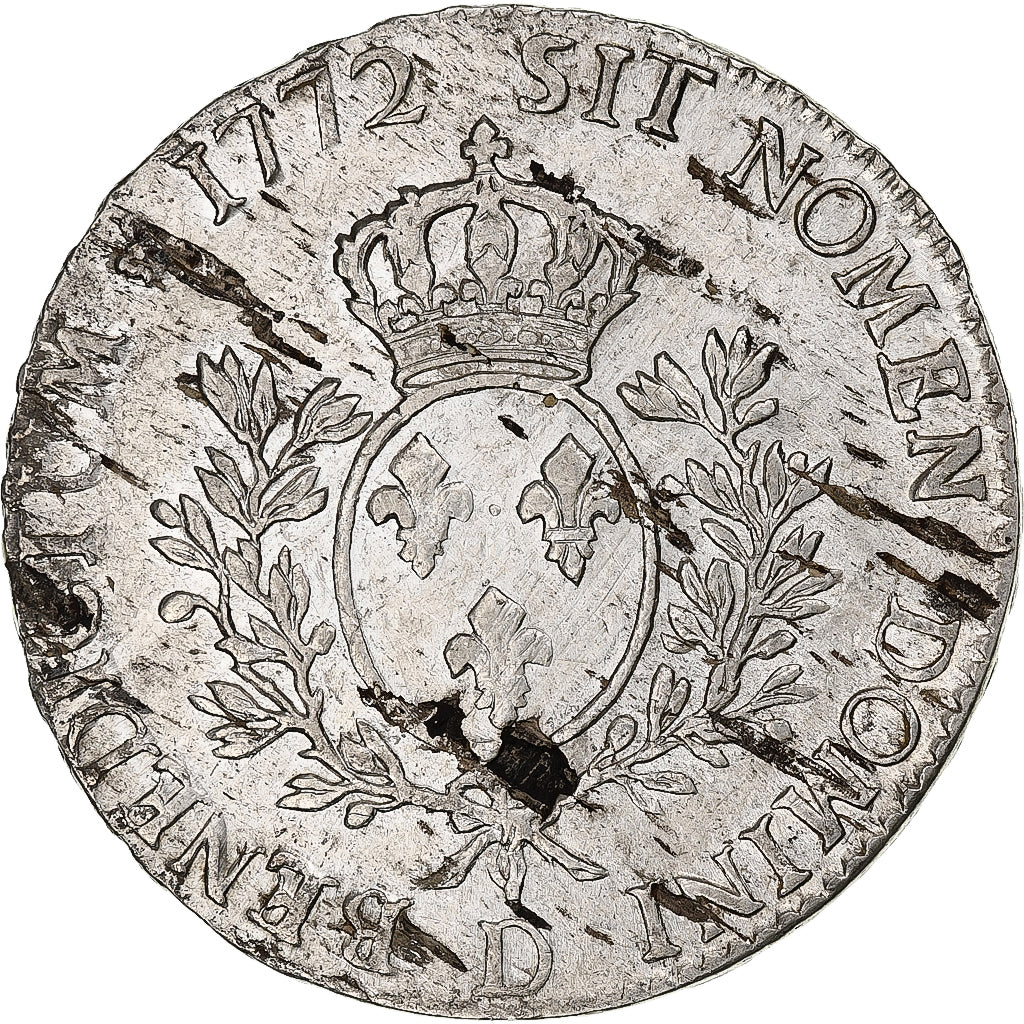 Frankrijk, Louis XV, Écu à la vieille tête, 1772, Lyon, Zilver, FR+