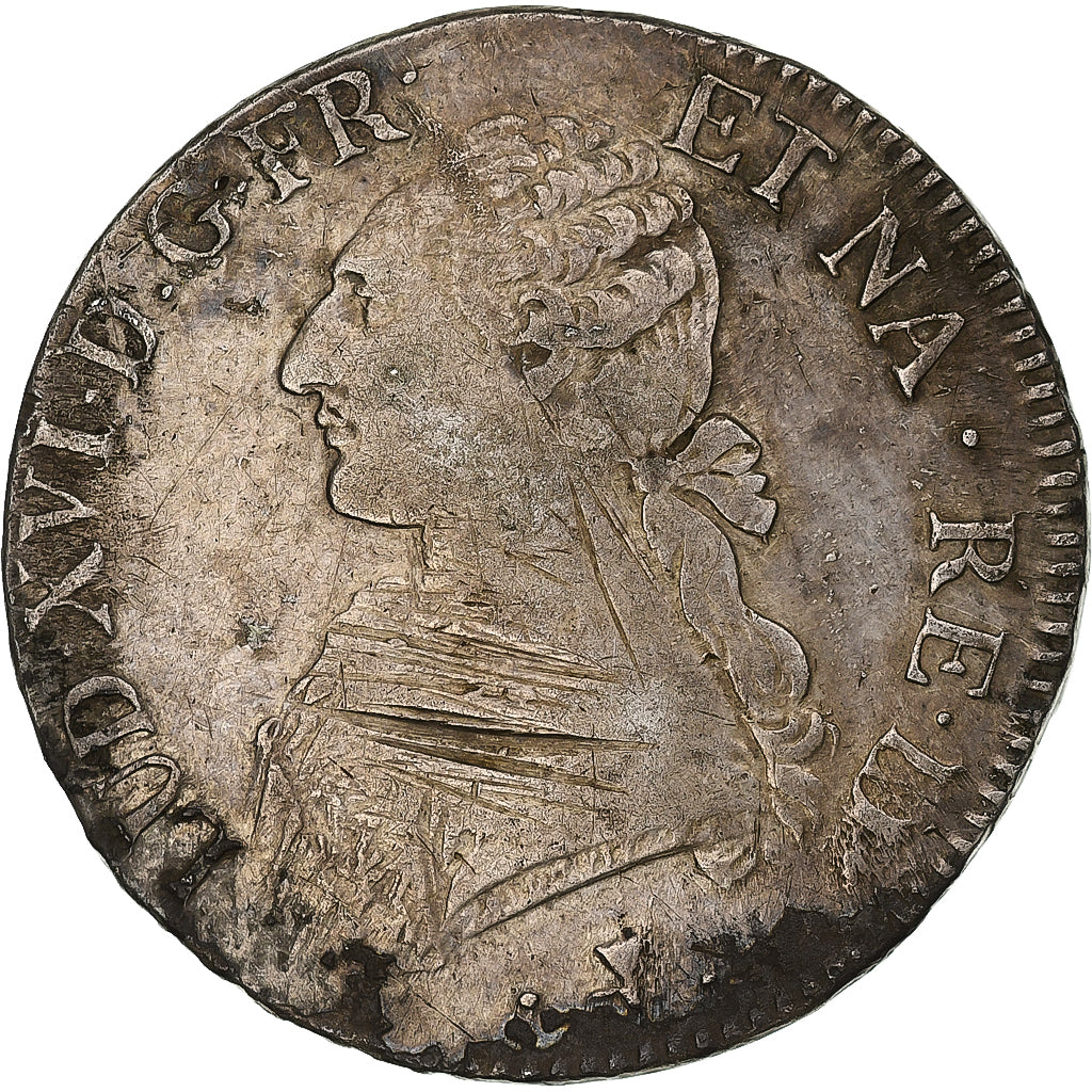 France, Louis XVI, Écu de Béarn aux branches d'olivier, 1775, Pau, Argent
