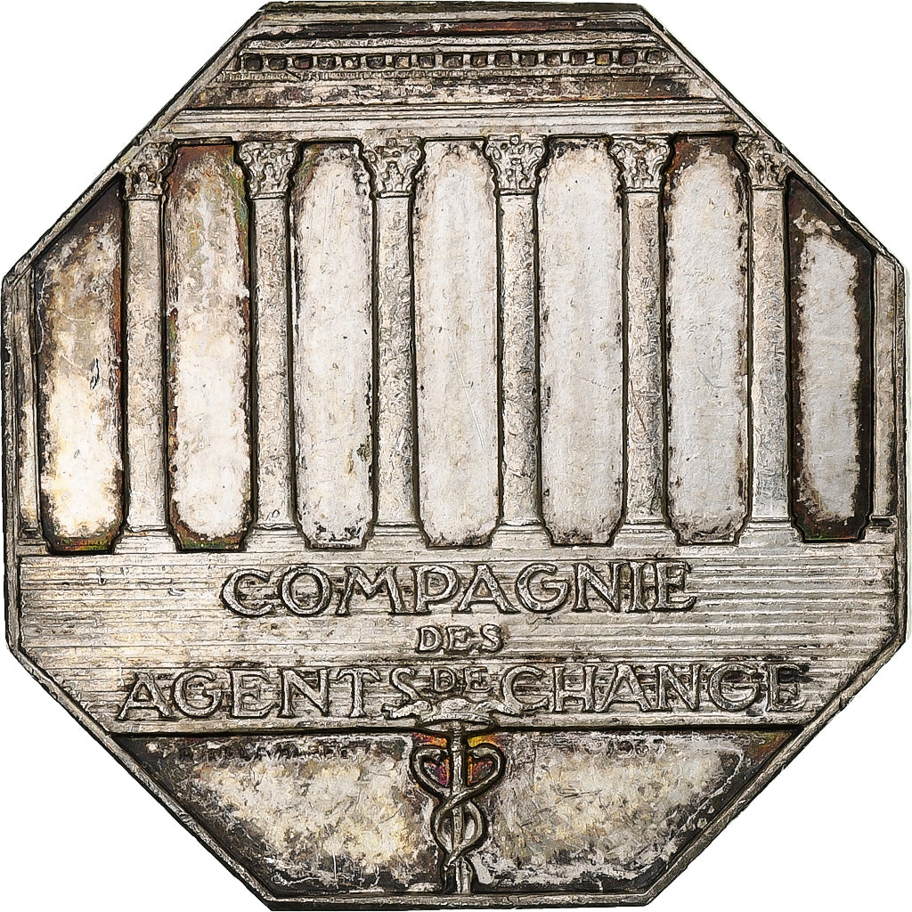 France, Token, Compagnie des agents de change, 1967, Silver, Belmondo/Delamarre