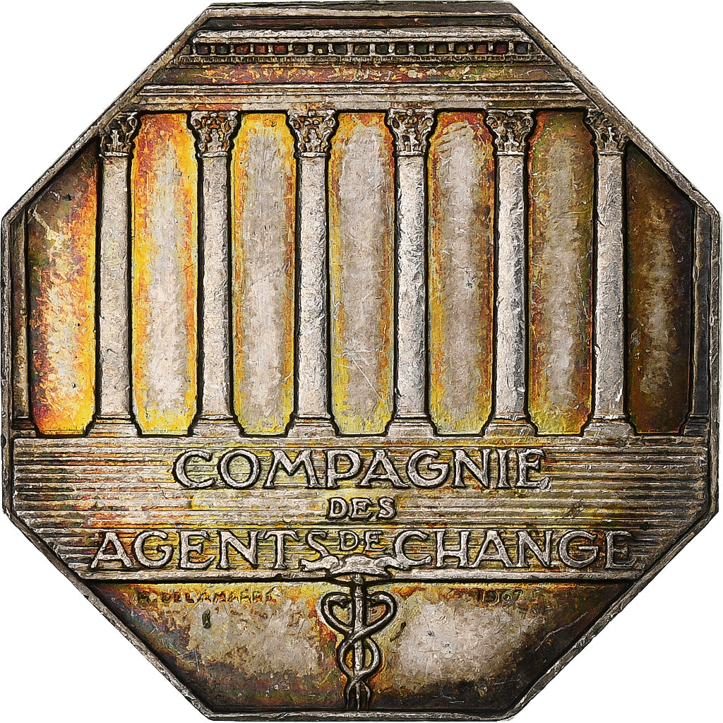 France, Token, Compagnie des agents de change, 1967, Silver, Belmondo/Delamarre