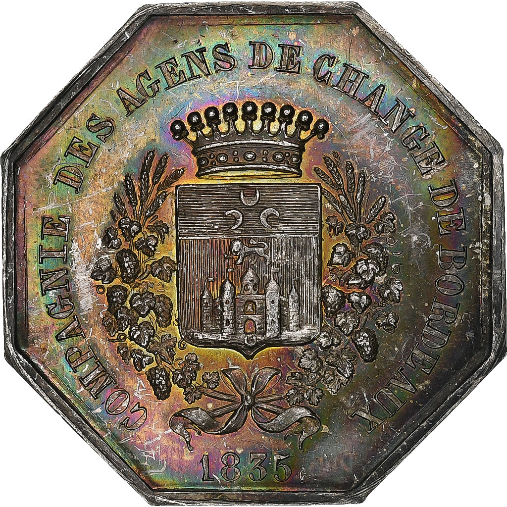 Francia, zeton, Compagnie des Agents de Change de Bordeaux, 1835, Plata