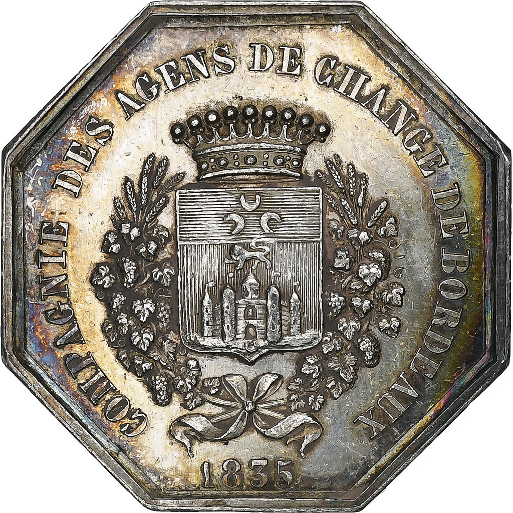 Francia, zeton, Compagnie des Agents de Change de Bordeaux, 1835, Plata