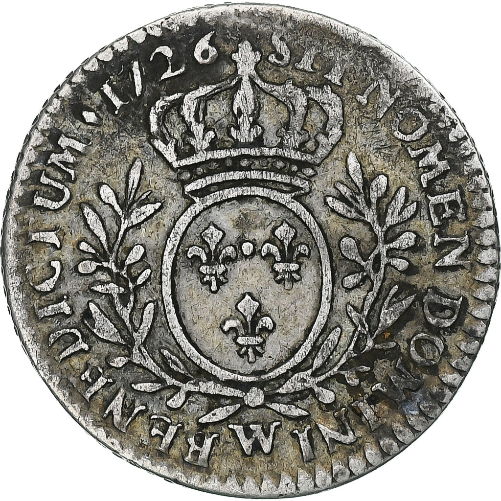 France, Louis XV, 1/10 Écu aux branches d'olivier, 1726, Lille, Silver