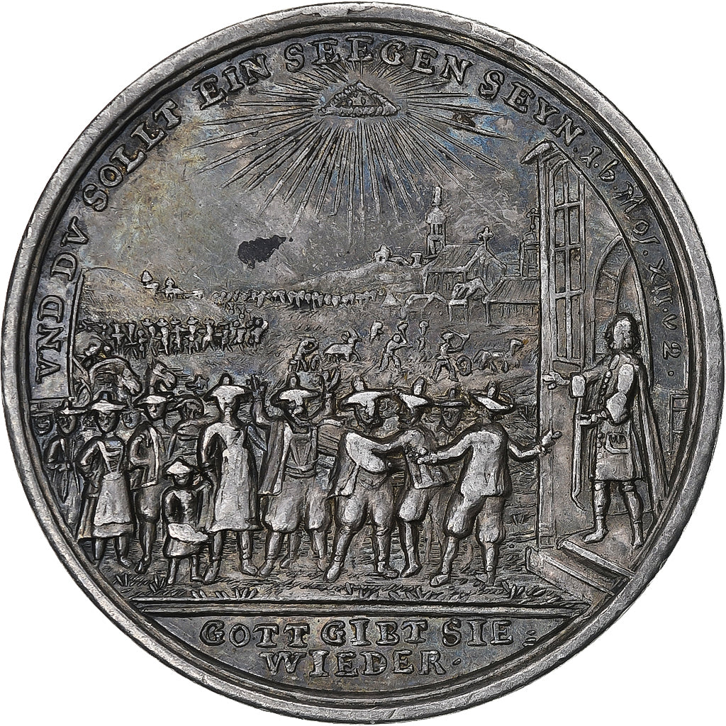 Austria, Medal, Émigration des salzbourgeois, 1732, Silver, AU(50-53)