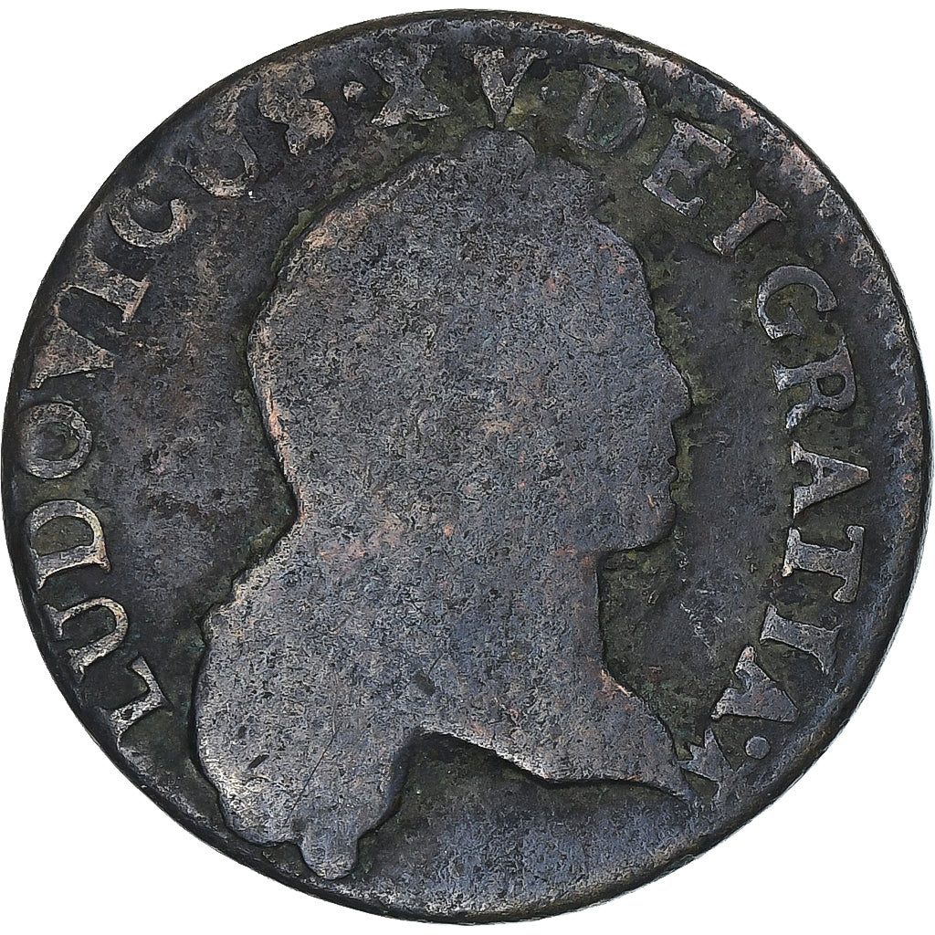 France, Louis XV, 1/2 Sol au buste enfantin, 1719, Metz, Cuivre, TB, Gadoury:273