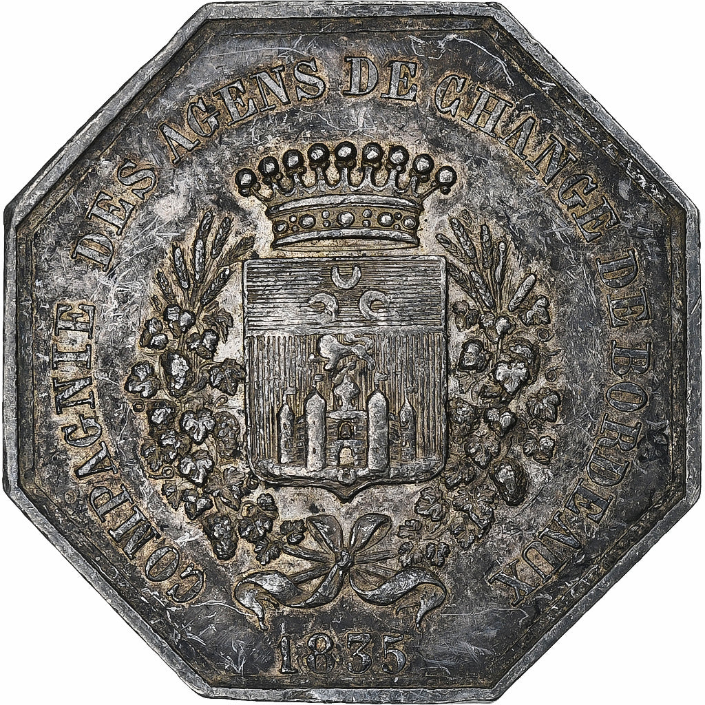 Francia, zeton, Compagnie des Agents de Change de Bordeaux, 1835, Plata