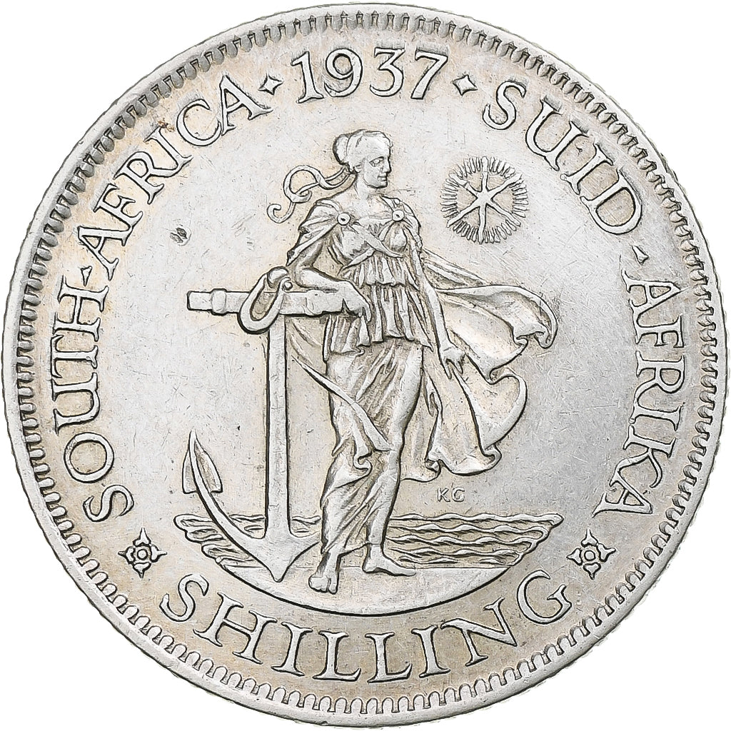 Sudafrica, George VI, Shilling, 1937, Pretoria, Argento, BB+