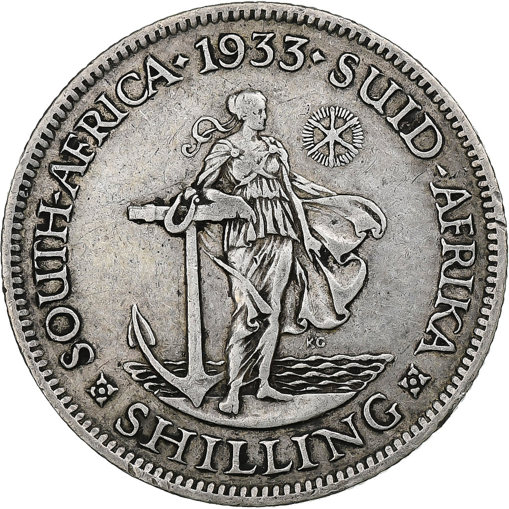 Sudafrica, George V, Shilling, 1933, Pretoria, Argento, BB, KM:17.3