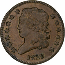 United States, Half Cent, Classic Head, 1829, Philadelphia, Copper, AU(55-58)