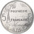 French Polynesia, 5 Francs, 1994, Paris, I.E.O.M., Aluminium, UNZ